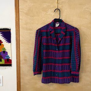 Vintage Silk Patterned Blouse